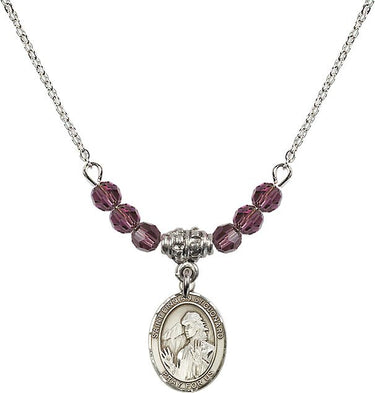 Saint Finnian of Clonard Birthstone Necklace | 1/2 inch | 4mm Beads