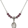 Saint Elizabeth of the Visitation Birthstone Necklace | 1/2 inch  Amethyst Sterling Silver