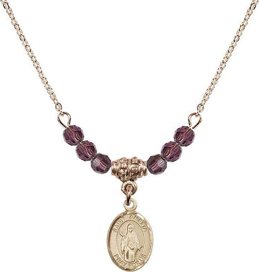 Saint Amelia Birthstone Necklace | 1/2 inch | 4mm Beads