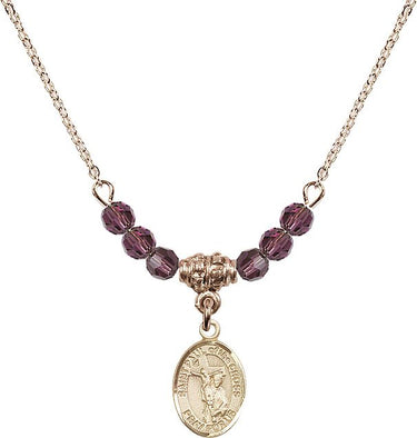Cross Birthstone Necklace | Saint Paul of the Cross | 1/2 inch