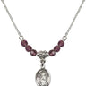 Saint Christina the Astonishing Birthstone Necklace | 1/2 inch  Amethyst Sterling Silver