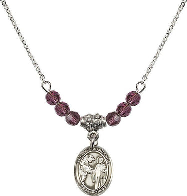 Saint Columbanus Birthstone Necklace | 1/2 inch | 4mm Beads