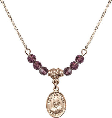 Saint Luigi Orione Birthstone Necklace | 1/2 inch | 4mm Beads