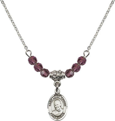 Saint Luigi Orione Birthstone Necklace | 1/2 inch | 4mm Beads