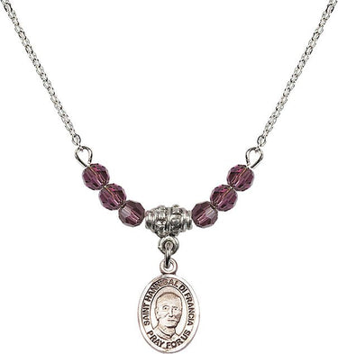 Saint Hannibal Birthstone Necklace | 1/2 inch | 4mm Beads