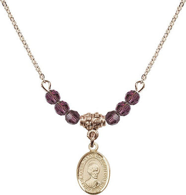 Saint Louis Marie de Montfort Birthstone Necklace | 1/2 inch