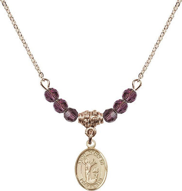 Saint Kenneth Birthstone Necklace | 1/2 inch | 4mm Beads