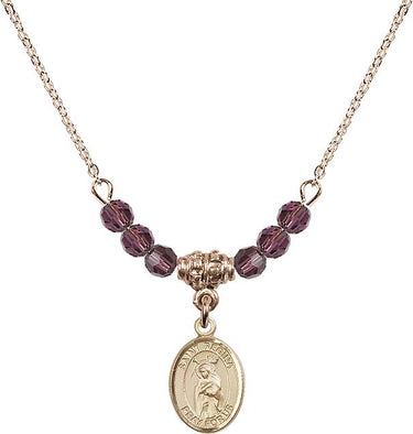 Saint Regina Birthstone Necklace | 1/2 inch | 4mm Beads