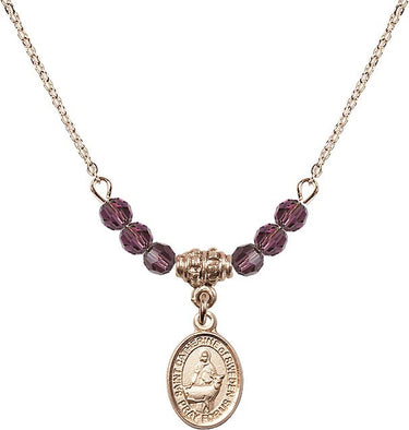 Saint Catherine of Sweden Birthstone Necklace | 1/2 inch