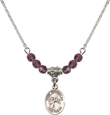 Saint Nimatullah Birthstone Necklace | 1/2 inch | 4mm Beads