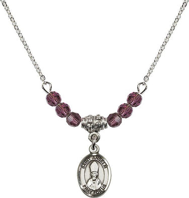 Saint Anselm of Canterbury Birthstone Necklace | 1/2 inch