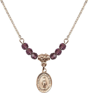 Virgin of the Globe Birthstone Necklace | 1/2 inch | 4mm Beads