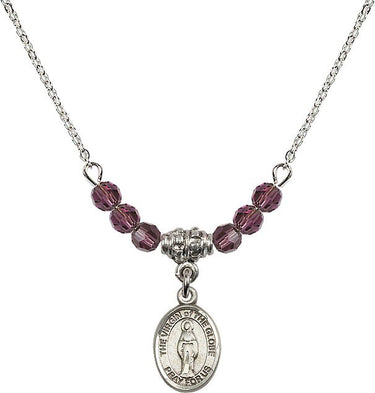 Virgin of the Globe Birthstone Necklace | 1/2 inch | 4mm Beads