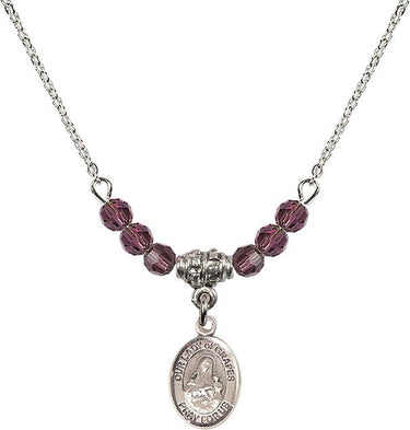 Our Lady of Grapes Birthstone Necklace | 1/2 inch | 4mm Beads