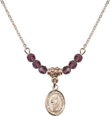 Collar de San Juan de Capistrano con piedra de nacimiento | 1/2 pulgada | Cuentas de 4 mm