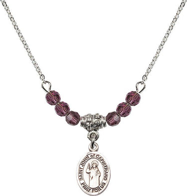 Collar de San Juan de Capistrano con piedra de nacimiento | 1/2 pulgada | Cuentas de 4 mm