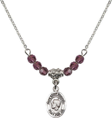 Pope Saint Eugene I Birthstone Necklace | 1/2 inch | 4mm Beads