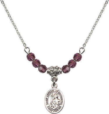 Collar con piedra natal de San Adrián de Nicomedia | 1/2 pulgada | Cuentas de 4 mm