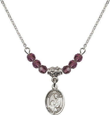 Collar con piedra natal de Santa Paula | 1.27 cm | Cuentas de 4 mm
