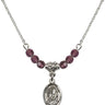 Saint Polycarp of Smyrna Birthstone Necklace | 1/2 inch | 4mm Beads  Amethyst Sterling Silver