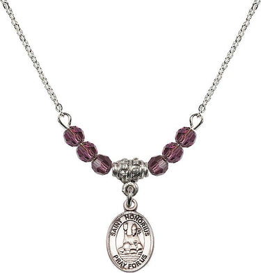 St. Honorius of Amiens Birthstone Necklace | 1/2 inch | 4mm Beads