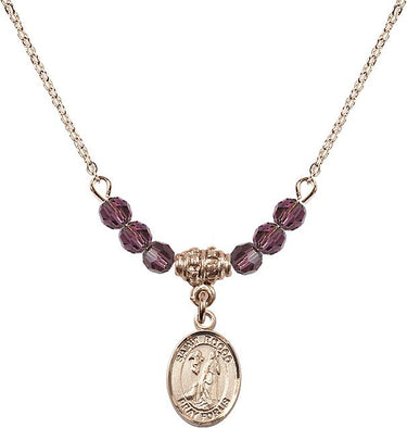 St. Rocco Birthstone Necklace | 1/2 inch | 4mm Beads