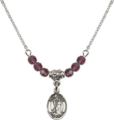 St. Rocco Birthstone Necklace | 1/2 inch | 4mm Beads