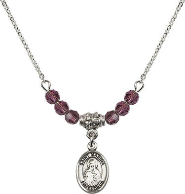 Saint Marina Birthstone Necklace | 1/2 inch | 4mm Beads