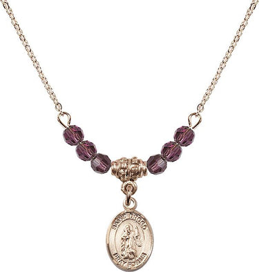 Saint Drogo Birthstone Necklace | 1/2 inch | 4mm Beads