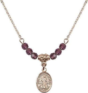 Saint Bernadine of Sienna Birthstone Necklace | 1/2 inch