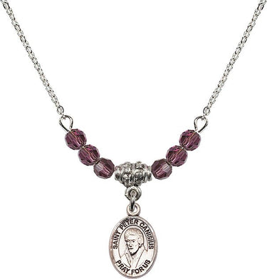 Saint Peter Canisius Birthstone Necklace | 1/2 inch | 4mm Beads