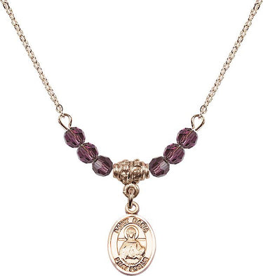 Saint Daria Birthstone Necklace | 1/2 inch | 4mm Beads