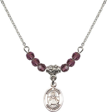 Saint Daria Birthstone Necklace | 1/2 inch | 4mm Beads