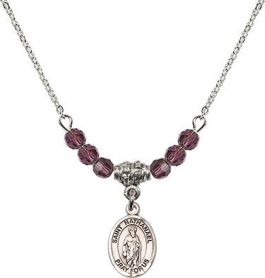 Saint Nathanael Birthstone Necklace | 1/2 inch | 4mm Beads
