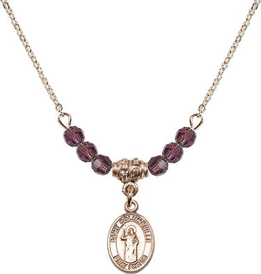 Saint Columbkille Birthstone Necklace | 1/2 inch | 4mm Beads