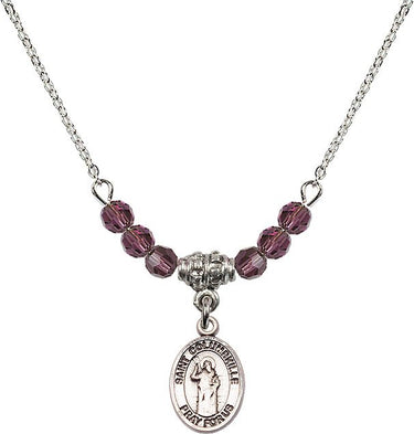 Saint Columbkille Birthstone Necklace | 1/2 inch | 4mm Beads