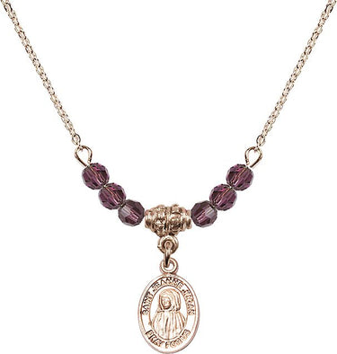 Saint Jeanne Jugan Birthstone Necklace | 1/2 inch | 4mm Beads