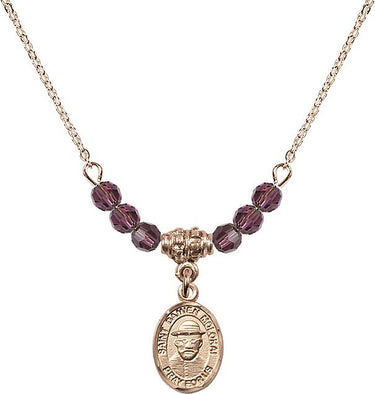 St. Damien of Molokai Birthstone Necklace | 1/2 inch | 4mm Beads