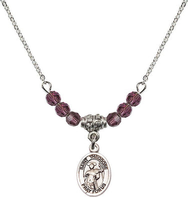 St. Theodore Stratelates Birthstone Necklace | 1/2 inch | 4mm Beads