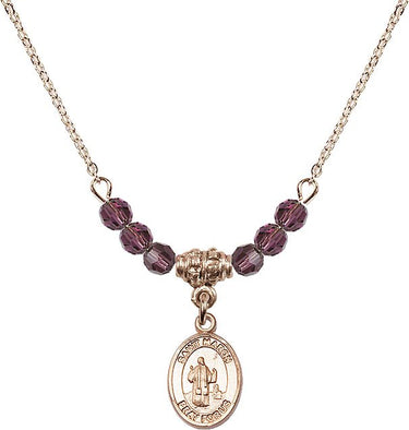 Saint Maron Birthstone Necklace | 1/2 inch | 4mm Beads