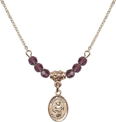 Saint Dismas Birthstone Necklace | 1/2 inch | 4mm Beads