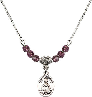 St. Winifred of Wales Birthstone Necklace | 1/2 inch | 4mm Beads