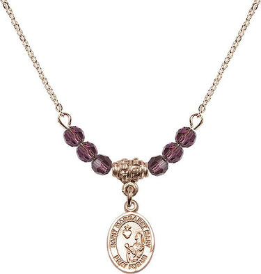 St. Margaret Mary Alacoque Birthstone Necklace | 1/2 inch | 4mm Beads