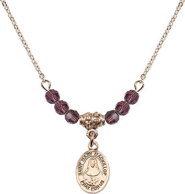 Saint Mary Mackillop Birthstone Necklace | 1/2 inch | 4mm Beads