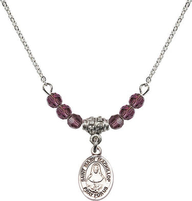 Saint Mary Mackillop Birthstone Necklace | 1/2 inch | 4mm Beads