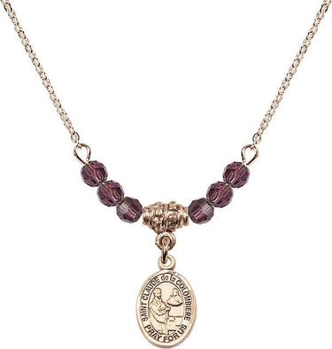 St. Claude de la Colombiere Birthstone Necklace | 1/2 inch | 4mm Beads
