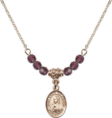 Saint Kateri Tekakwitha Birthstone Necklace | 1/2 inch | 4mm Beads