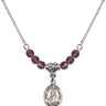 Saint Kateri Tekakwitha Birthstone Necklace | 1/2 inch | 4mm Beads  Amethyst Sterling Silver