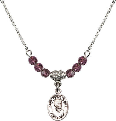 Saint Peter Claver Birthstone Necklace | 1/2 inch | 4mm Beads