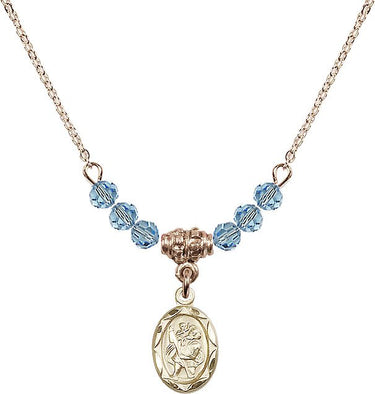Saint Christopher Christopher Birthstone Necklace | 1/2 inch